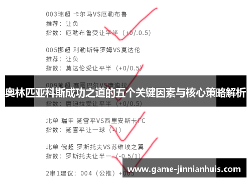 奥林匹亚科斯成功之道的五个关键因素与核心策略解析